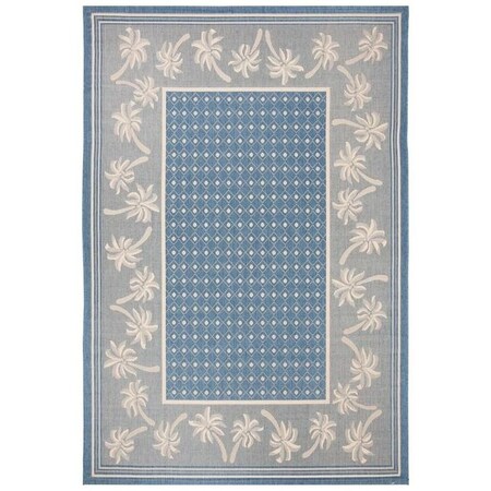 Safavieh 2 Ft. -7 In. X 5 Ft. Small Rectangle Indoor-Outdoor Courtyard- Blue And Ivory- Machine Made Rug CY5148C-3